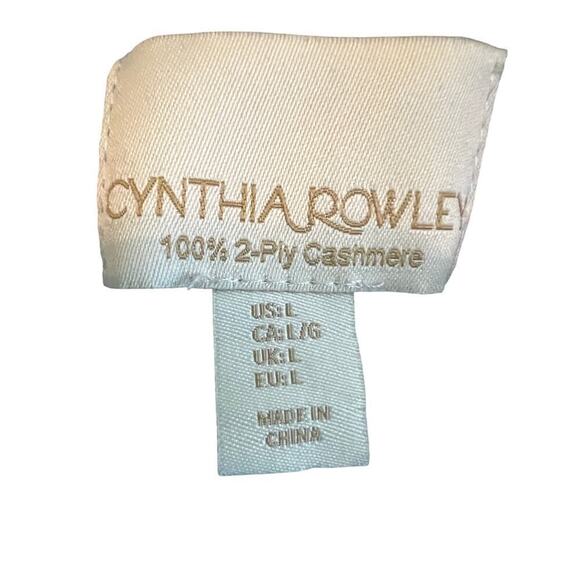 Cynthia Rowell 100% 1-Ply Cashmere Blue 3/4” Sleeve Sweater L - Picture 5 of 8